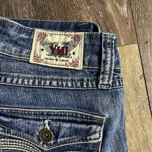 YM Women's Classic Straight Leg Jeans - Dark Blue